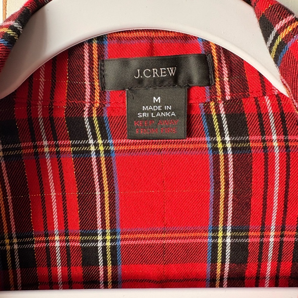 J. Crew Red Plaid Button-Up Shirt - Picture 3 of 4